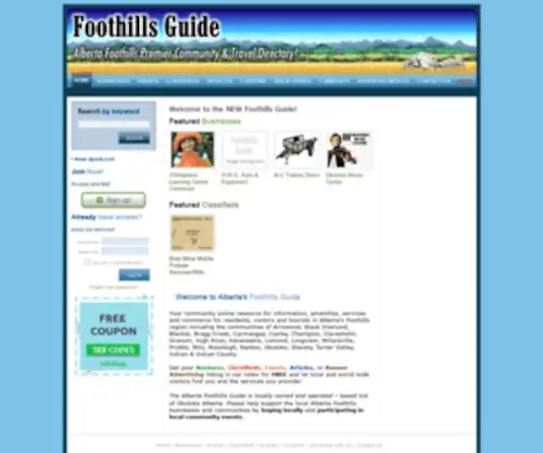 Foothillsguide.com(Okotoks Business & Community Guide) Screenshot