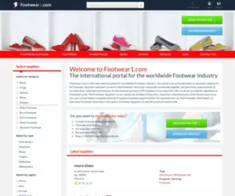 Footwear1.com(The international portal for the worldwide footwear industry) Screenshot