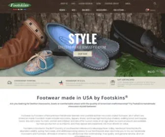 Footwearbyfootskins.com(Leather & Deerskin Moccasins Made In USA) Screenshot