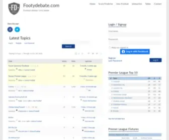 Footydebate.com(The Only Place for Sensible Football Debate. Register Today) Screenshot