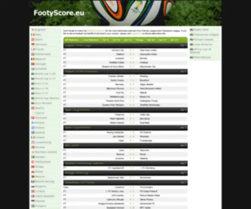 Footyscore.eu Screenshot
