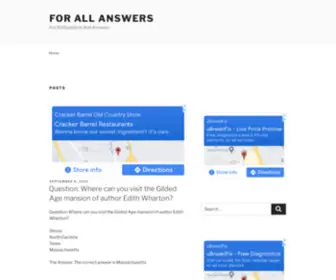 Forallanswers.com(For All Answers) Screenshot