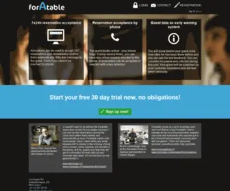 Foratable.com(Reservierungssystem für Restaurants) Screenshot