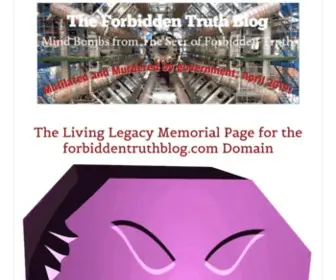 Forbiddentruthblog.com(The Living Legacy Memorial Page for Domain) Screenshot