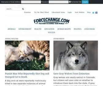 Forcechange.com(Petition to Change Your World) Screenshot
