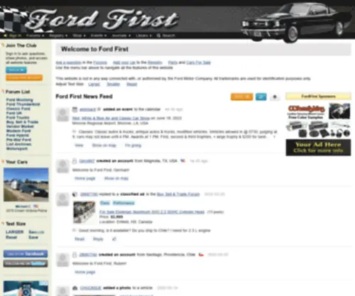 Fordfirst.com(Classic Ford Owners Club) Screenshot