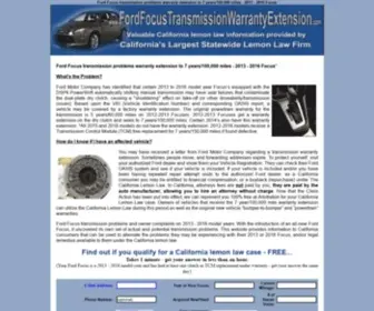 Fordfocustransmissionwarrantyextension.com(Ford Focus transmission problems warranty extension to 7 years/100) Screenshot