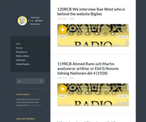 Foreningencuibono.se(Föreningen Cui Bono) Screenshot