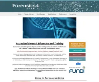 Forensics4Africa.com("Forensics4Africa" is a brand of Outsourced Learner Management (Pty) Ltd) Screenshot