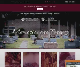 Forestlawnnc.com(Forest Lawn Memorial Park & Lewis Memorial Park) Screenshot