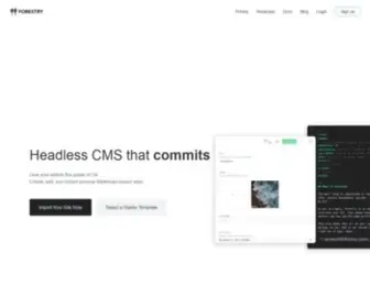 Forestry.io(Git-based CMS for Hugo, Next.js, Gatsby, Jekyll, Nuxt.js, Hexo, Eleventy, Docusaurus, Gridsome and more) Screenshot
