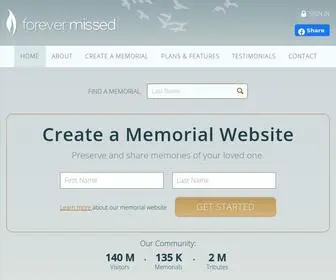 Forevermissed.com(Memorial Websites) Screenshot