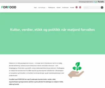 Forfood.no(FORFOOD er et prosjekt ledet av RURALIS som undersøker hvordan kultur) Screenshot