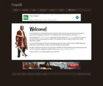 Forge-DB.com(Forge of Empires Player Data & Statistics) Screenshot