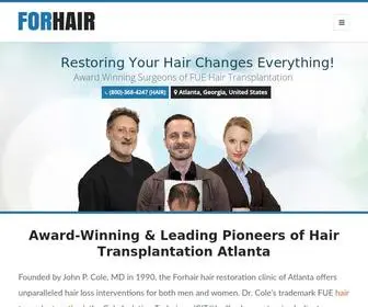 Forhair.com(FUE Hair transplant by award renowned surgeons in Atlanta and New York. Forhair) Screenshot