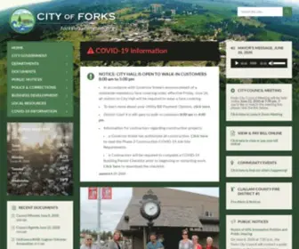 Forkswashington.org(City of Forks) Screenshot