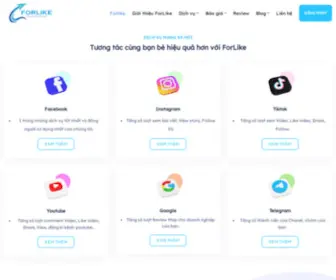 Forlike.pro(Dịch Vụ Mạng Xã Hội #1 Về Facebook) Screenshot