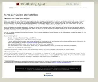 Form13F.com(EDGAR Filing Agent Form 13F Online Workstation) Screenshot