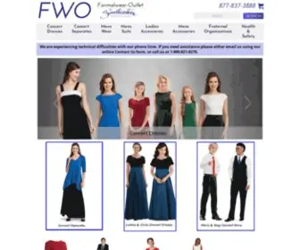 Formalwear-Outlet.com(Modest dresses and tuxedos for Fraternal Organizations. Concert choir) Screenshot