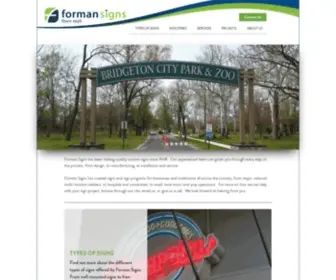Formansign.com(Forman Signs) Screenshot