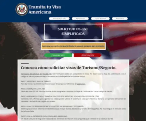 Formatovisaus.com(Tramitar Visa Americana) Screenshot