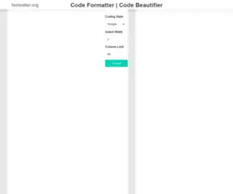Formatter.org(Code Formatter and Code Beautifier) Screenshot