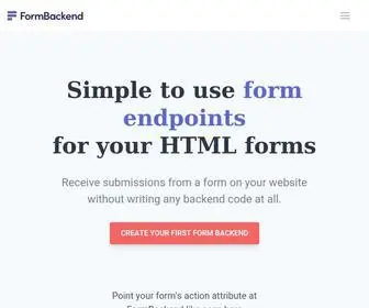 Formbackend.com(Easy to use form backend) Screenshot
