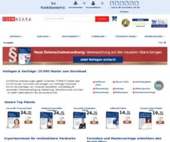 Formblitz.net(Formblitz das Downloadportal für rechtssichere Muster und editierbare Vorlagen. Schnell & SICHER) Screenshot