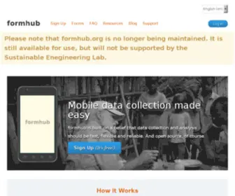 Formhub.org(Mobile data collection made easy. formhub) Screenshot