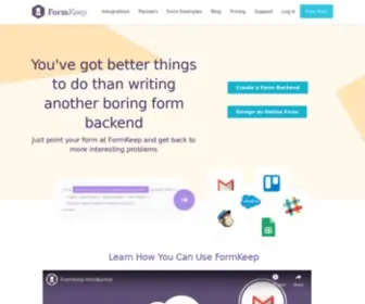 Formkeep.com(Form endpoints for designers and developers) Screenshot