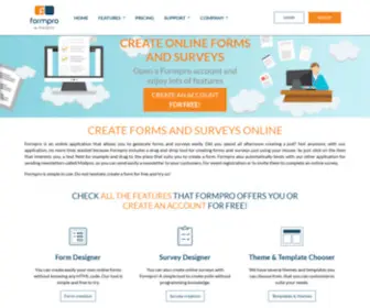 Formpro.com(Form creation and online survey for SME associations) Screenshot