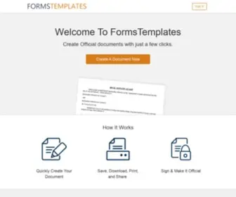 Formstemplates.com(Create Legal Documents Online) Screenshot