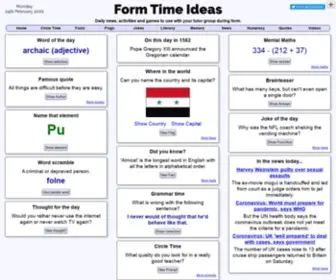 Formtimeideas.com(Ideas and activities to keep your tutor group engaged during form time. A fresh set of activities) Screenshot