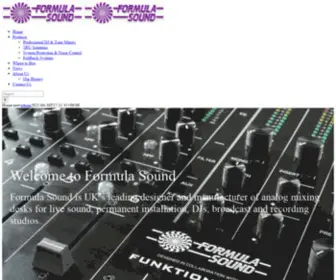 Formula-Sound.co.uk(Analogue DJ mixers & noise control) Screenshot