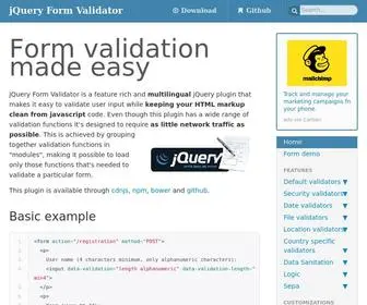 Formvalidator.net(JQuery Form Validator) Screenshot