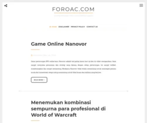 Foroac.com(Customer service) Screenshot