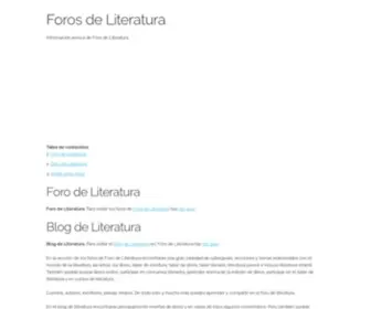 Forodeliteratura.com(Foros de Literatura) Screenshot