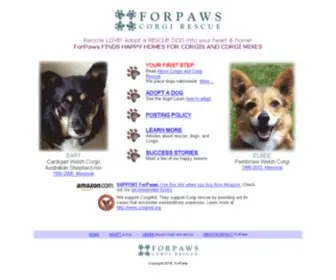 Forpaws.org(ForPaws Corgi and Corgi Mix Rescue) Screenshot