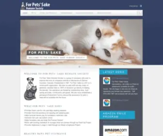 Forpetssakehs.org(For Pets Sake Humane Society) Screenshot