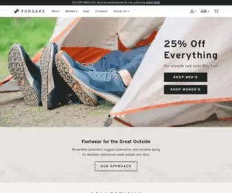 Forsake.com(Waterproof Sneaker Boots and Hiking Shoes) Screenshot