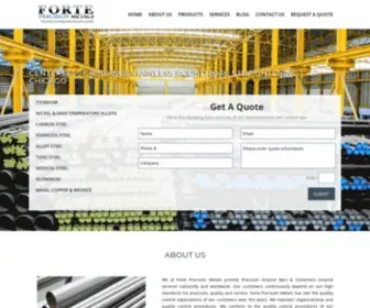 Fortemetals.com(Forte Precision Metals) Screenshot