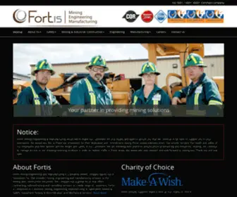 Fortiscorporation.com(Fortis Mining Engineering and Manufacturing) Screenshot