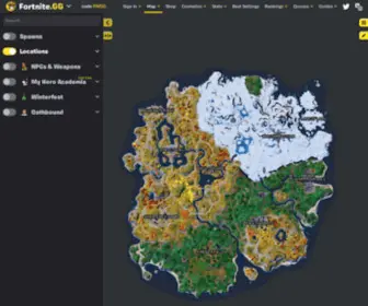 Fortnite.gg(Fortnite Interactive Map) Screenshot