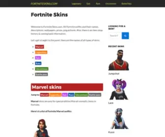 Fortniteskins.com(Fortnite Skins com website) Screenshot