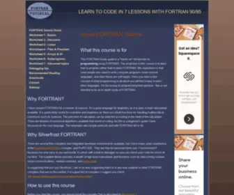 Fortrantutorial.com(Beginner’s guide to FORTRAN 90/95 using FREE downloadable Windows compiler) Screenshot