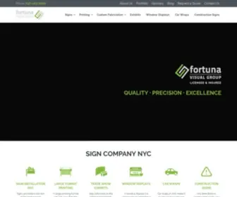 Fortunavisual.com(Custom Signs NYC. Fortuna Signs) Screenshot