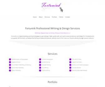 Fortunink.com(Professional Writing & Design Services) Screenshot