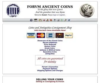 Forumancientcoins.com(Ancient Coins For Sale) Screenshot