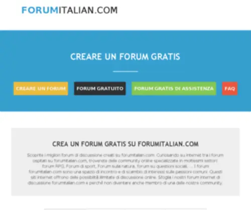 Forumitalian.com(Creare un forum) Screenshot
