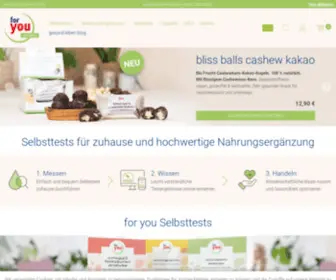 Foryouehealth.de(Selbsttests für zuhause & Nahrungsergänzung) Screenshot